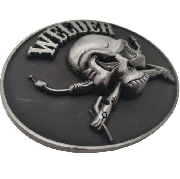 New Welder welding skull belt buckle - Picture 2 of 4